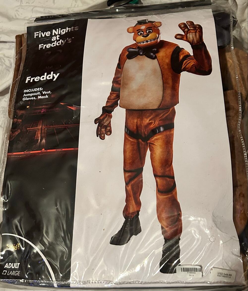 RARE 2024 Spirit Halloween Five Nights at Freddy’s Fazbear Costume - ADULT LARGE